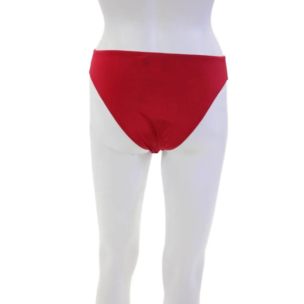 Fisch Womens Shimmery Cheeky Swimwear Bottoms Red Size XS